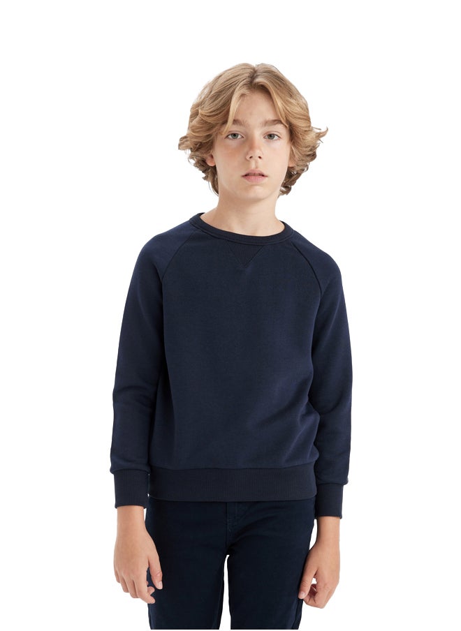 DeFacto Boy Regular Fit Crew Neck Long Sleeve Knitted Sweat Shirt  - Image 1