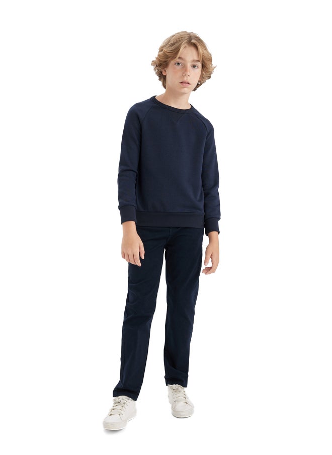 DeFacto Boy Regular Fit Crew Neck Long Sleeve Knitted Sweat Shirt  - Image 3