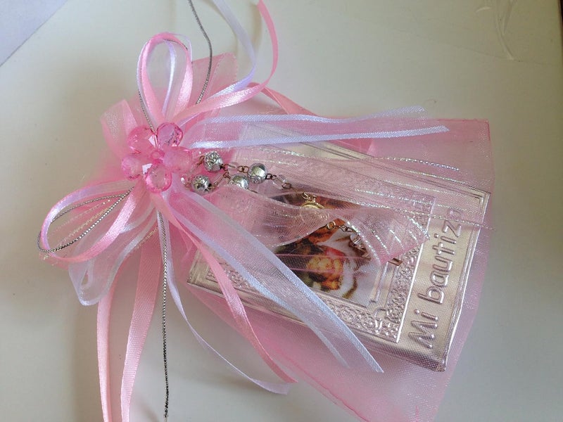 Hand made Baptism Favors Baby Pink 12pc  Prayer Books Covered in Repujadorecuerditos De Bautizo En Repujado Libritos De Oracion - Image 3
