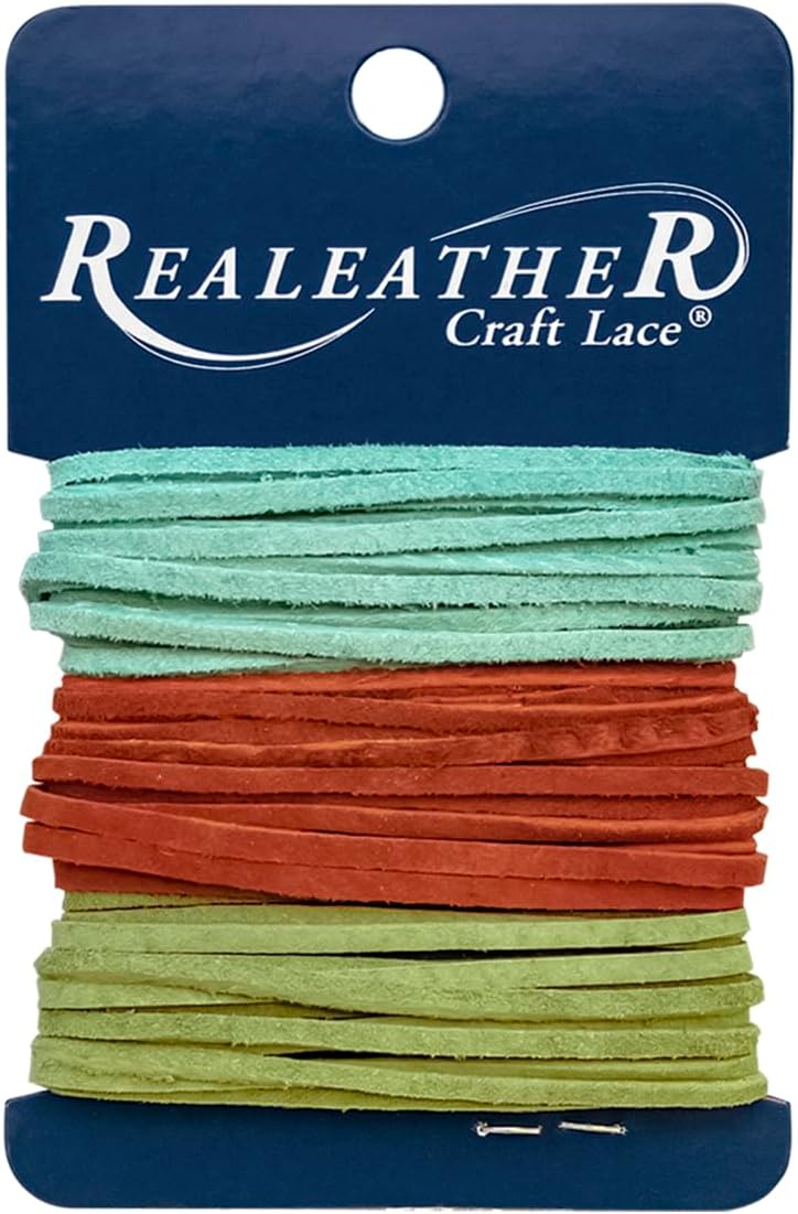 Realeather حبل سويد من ريلذر 3 × 8 قدم أزرق مائي صدئ كيوي - Image 1