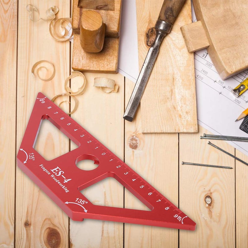 6061 Anodized Aluminum Woodworking Ruler with Printed Digital Scale Hand Tool - Image 5