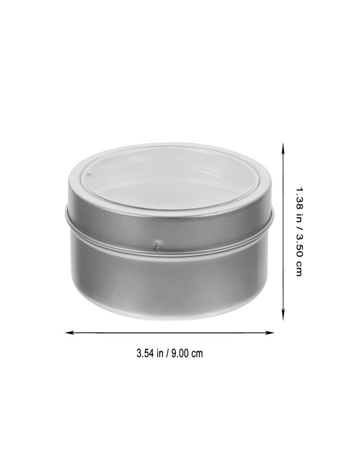 Garneck 2 Pcs Spice Box Magnetic 3oz Aluminum Cans Round Spice Tin Transparent Top Screw Lid Metal Storage Tins Containers for Storing Spices Candies Lip Balm Candles - Image 2