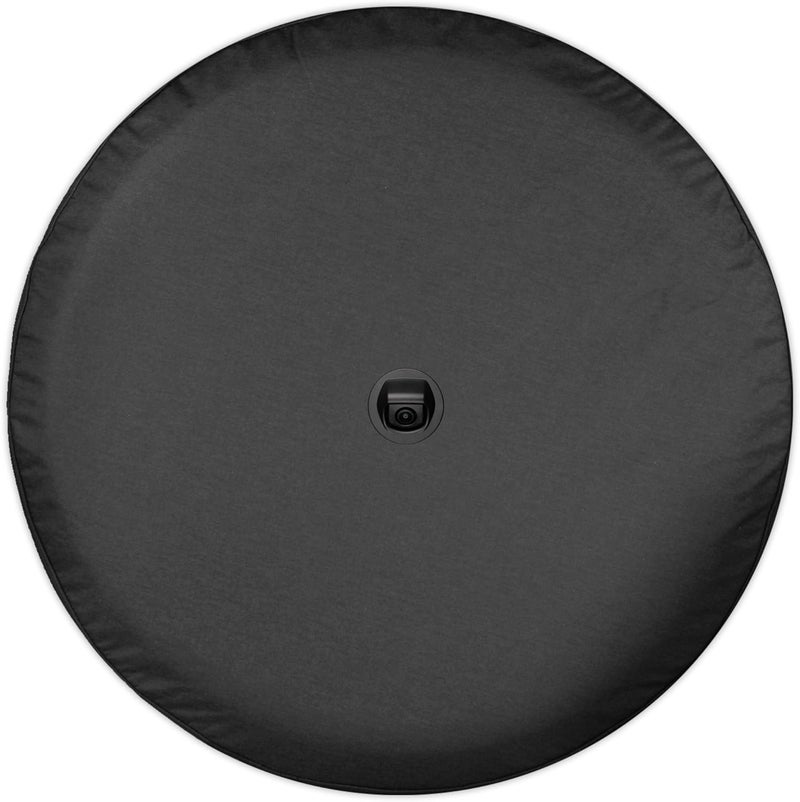 Boomerang 33" Soft JL Tire Cover for Jeep Wrangler JL (2018-2021) - Black Denim Vinyl with Integrated Camera Hood - Image 3