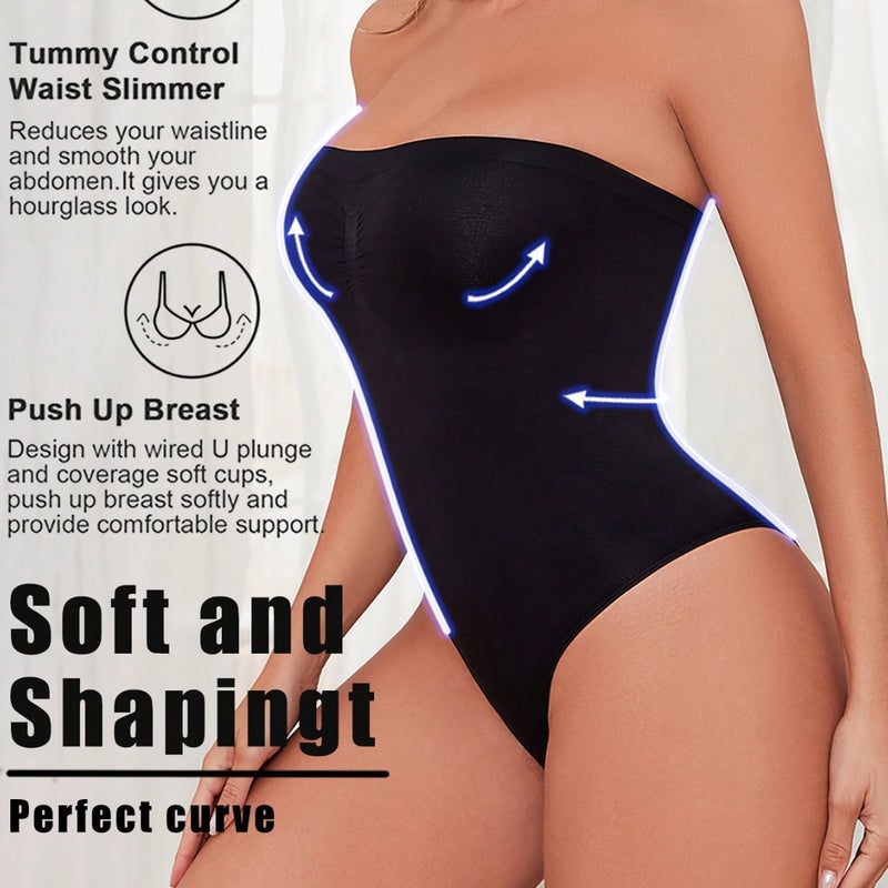 Women's Seamless Bodysuit Shapewear Tummy Control Butt Lift - Image 2