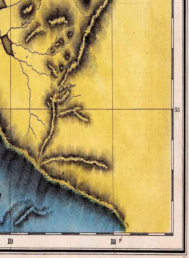 خرائط قديمة لمنطقة حمى الذهب في كاليفورنيا حوالي عام 1851 | ملصق فني مطبوع لتزيين الجدران | 24 × 36 بوصة (610 × 915 مم) - Image 5