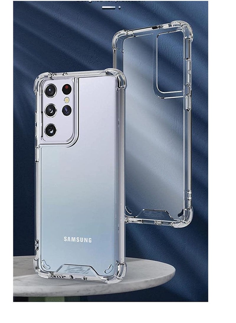 Generic For Samsung Galaxy s21 ultra Silicone Case Transparent TPU Gorilla Anti-shock Protector Camera Shockproof Corners - Clear 