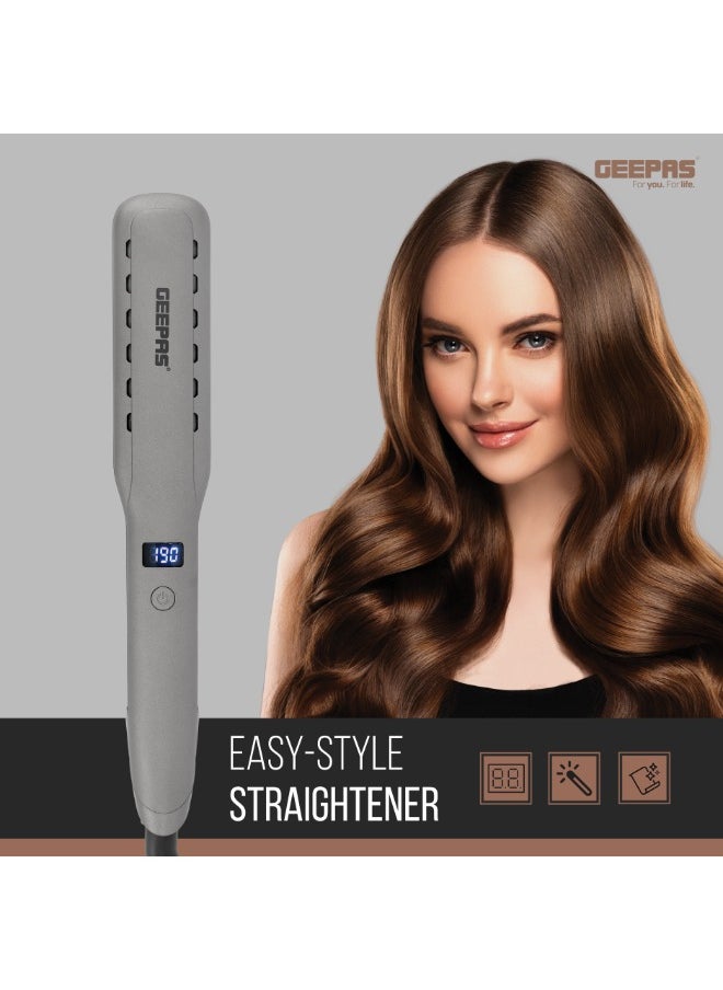 GEEPAS - Wet And Dry Hair Straightener, GHS86050 | Ceramic Coated Plate | Ionic Function | Swivel Cord | Hanging Loop | Adjustable Temperature | LCD Display - Image 1