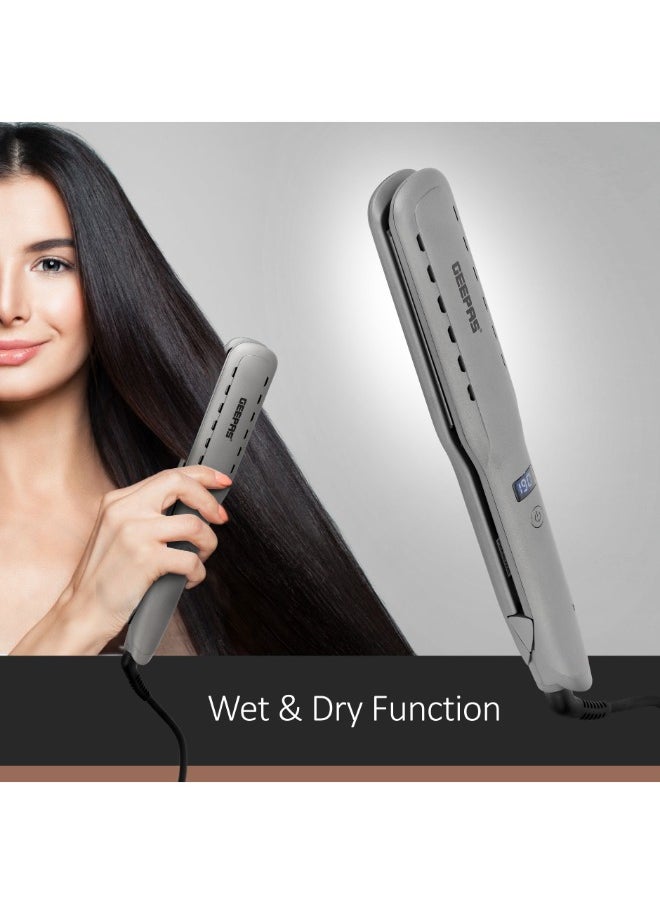 Wet And Dry Hair Straightener, GHS86050 | Ceramic Coated Plate | Ionic Function | Swivel Cord | Hanging Loop | Adjustable Temperature | LCD Display - pzsku/Z68E067F7A112150A01AFZ/45/_/1695384361/8096ffcd-c27a-4ad7-9ff7-7f092791d42a