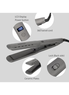 GEEPAS Wet And Dry Hair Straightener, GHS86050 | Ceramic Coated Plate | Ionic Function | Swivel Cord | Hanging Loop | Adjustable Temperature | LCD Display  - Image 2