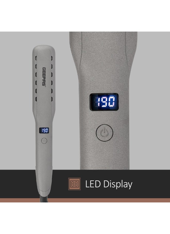 GEEPAS - Wet And Dry Hair Straightener, GHS86050 | Ceramic Coated Plate | Ionic Function | Swivel Cord | Hanging Loop | Adjustable Temperature | LCD Display - Image 1