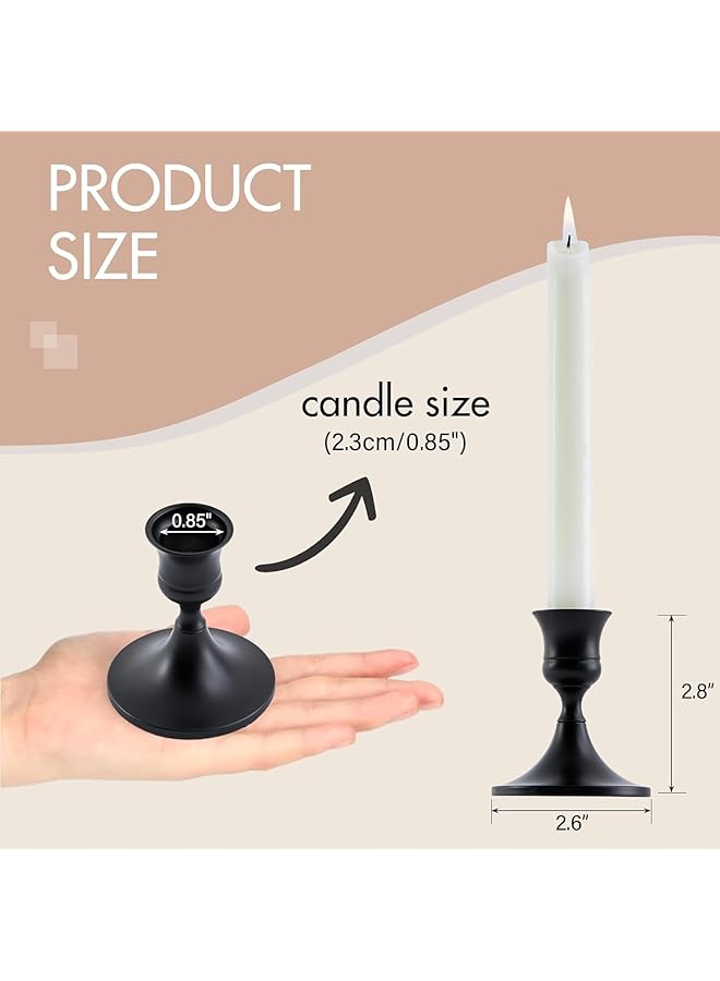 erorex 2 Pcs Taper Candle Holder Set Candlestick Holders Vintage Small Low Metal Candles Sticks Candle Holders For Table Centerpieces Wedding Party Table Decor - Image 2