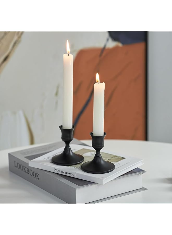 erorex 2 Pcs Taper Candle Holder Set Candlestick Holders Vintage Small Low Metal Candles Sticks Candle Holders For Table Centerpieces Wedding Party Table Decor - Image 1