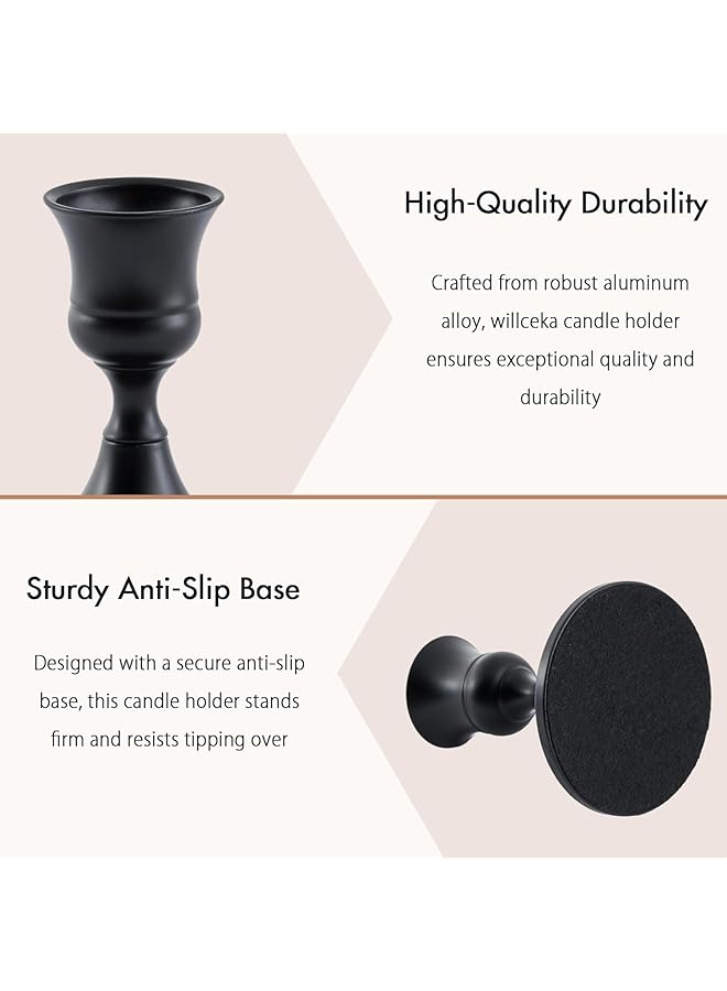 erorex 2 Pcs Taper Candle Holder Set Candlestick Holders Vintage Small Low Metal Candles Sticks Candle Holders For Table Centerpieces Wedding Party Table Decor - Image 3