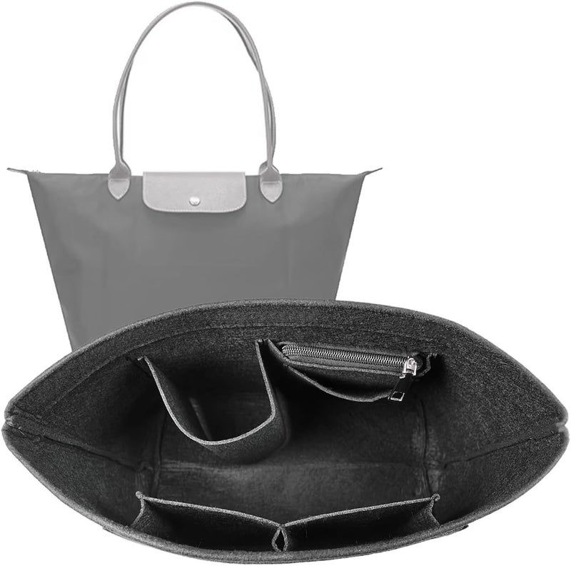 Lckaey إدراج محفظة Lckaey لمحافظات Longchamp Le Pliage، اللون الأرجواني الفاتح – 1012beige-S - Image 1