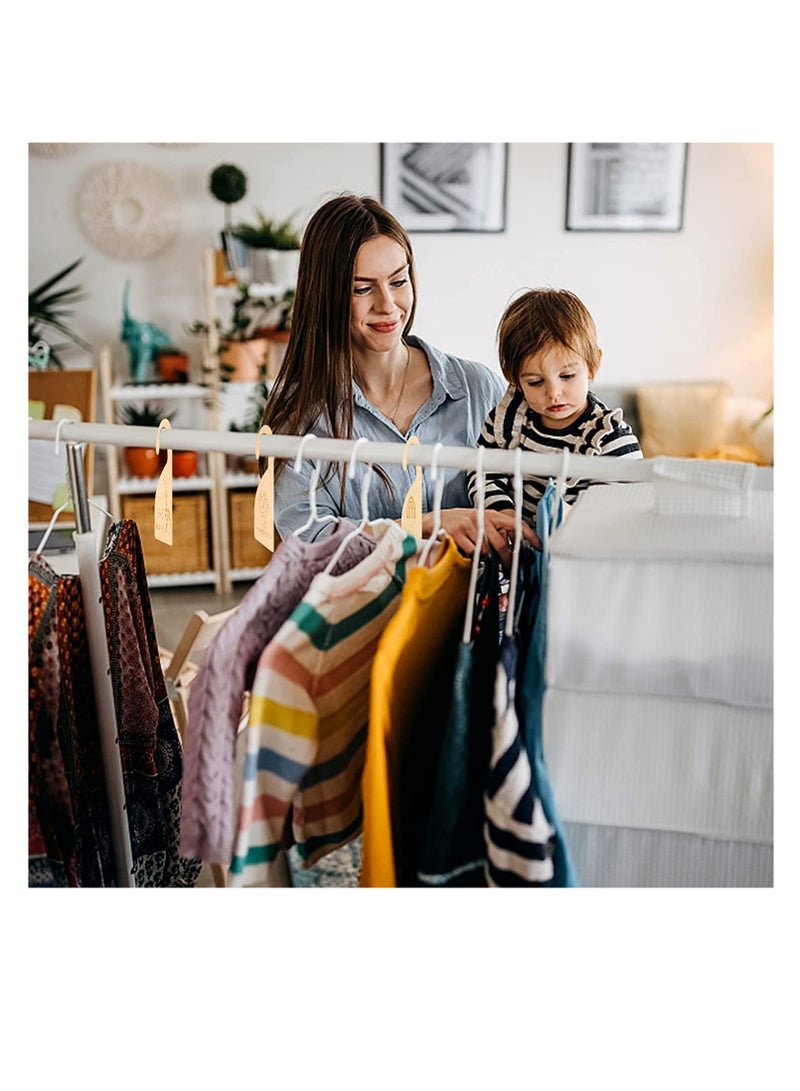 Zikra خزانة أطفال خشبية، 5 قطع فواصل خزانة كرتونية من 0 إلى 12 شهر منظم ملابس الأطفال لتعليق ملابس الأطفال حجم منظم ملابس الأطفال فواصل منظم حضانة الرضع للملابس المنزلية - Image 4