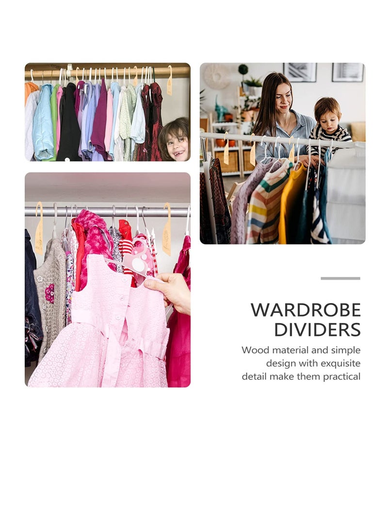 Zikra خزانة أطفال خشبية، 5 قطع فواصل خزانة كرتونية من 0 إلى 12 شهر منظم ملابس الأطفال لتعليق ملابس الأطفال حجم منظم ملابس الأطفال فواصل منظم حضانة الرضع للملابس المنزلية - Image 3