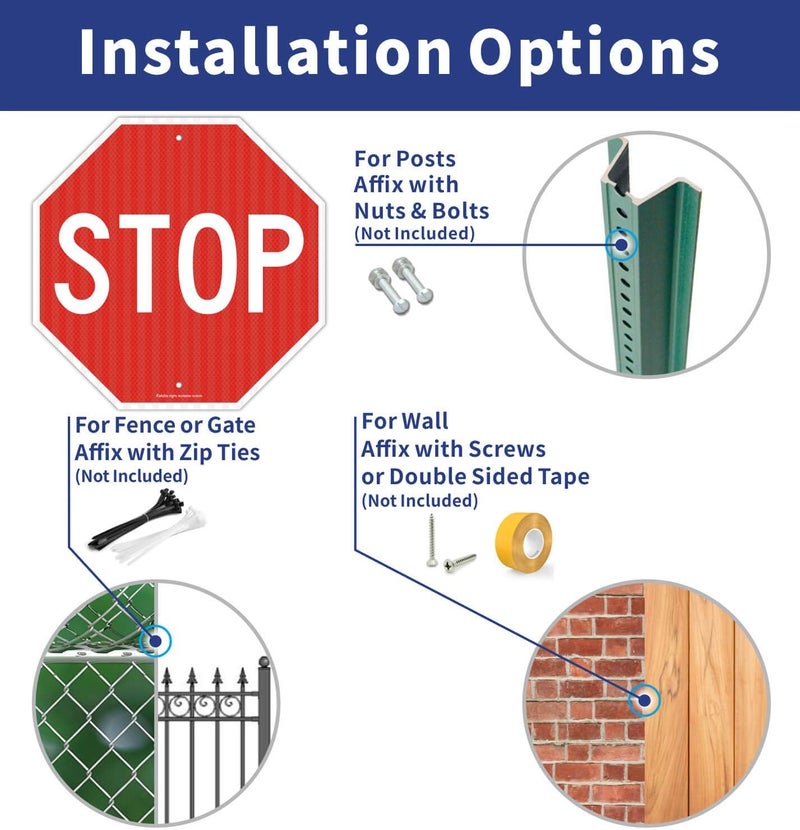 Faittoo Stop Signs, (2 Pack) 24 x 24 Inches Octagon Engineer Grade Reflective Sheeting Street Slow Warning Signs, Rust Free Aluminum, UV Protected and Waterproof, Weather Resistant, Durable Ink - Image 3