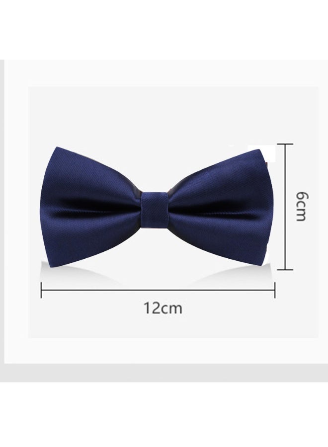 Classic Pre-Tied Bow Ties 4-Pack, Solid Color Satin, Adjustable, 6x12 cm - Red, White, Black, Navy Blue - Image 2
