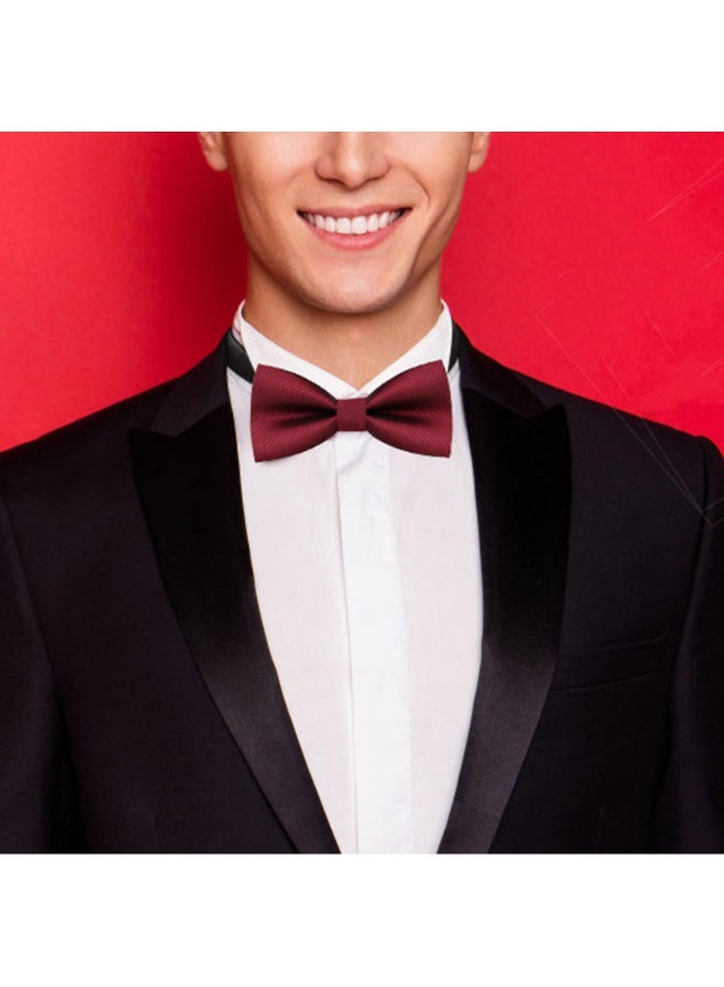 Classic Pre-Tied Bow Ties 4-Pack, Solid Color Satin, Adjustable, 6x12 cm - Red, White, Black, Navy Blue - Image 3