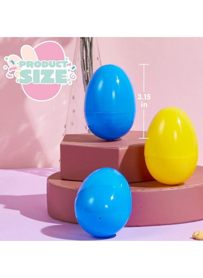 JOYIN 3.15" Easter Eggs, Large Fillable Plastic Eggs Empty Colorful Bright Eggshells with Hinge for Easter Hunt, Filling Treats, Party Favor, Basket Stuffers, Classroom Prize Supplies, 150PCS - Image 4
