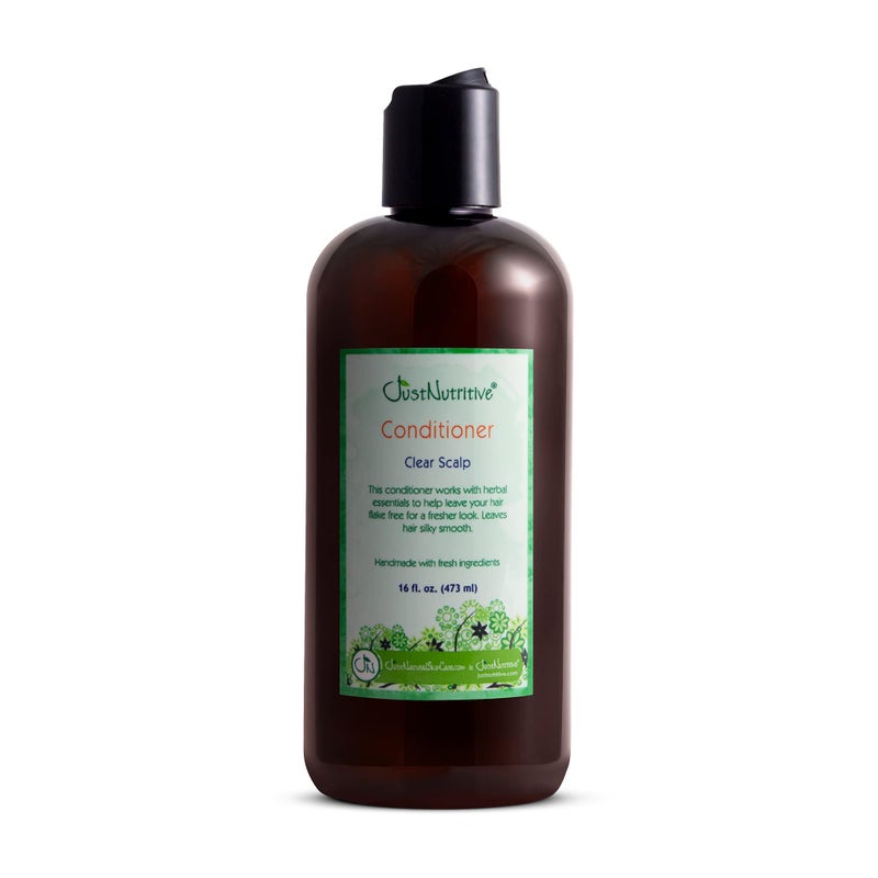 Just Nutritive Clear Scalp Dandruff Conditioner | Best Conditioner for Flake Less Hair | Natural Anti Dandruf | Relieves A Dry And Flaky Scalp 16 Fl Oz