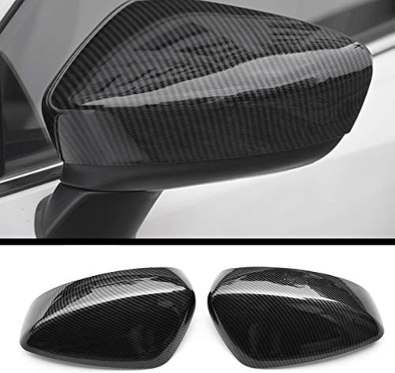 Fouedy Car Rearview Mirror Cover Trim Accessories for Mazda 3 Axela (2014-2018) - ABS Carbon Fiber - Image 1