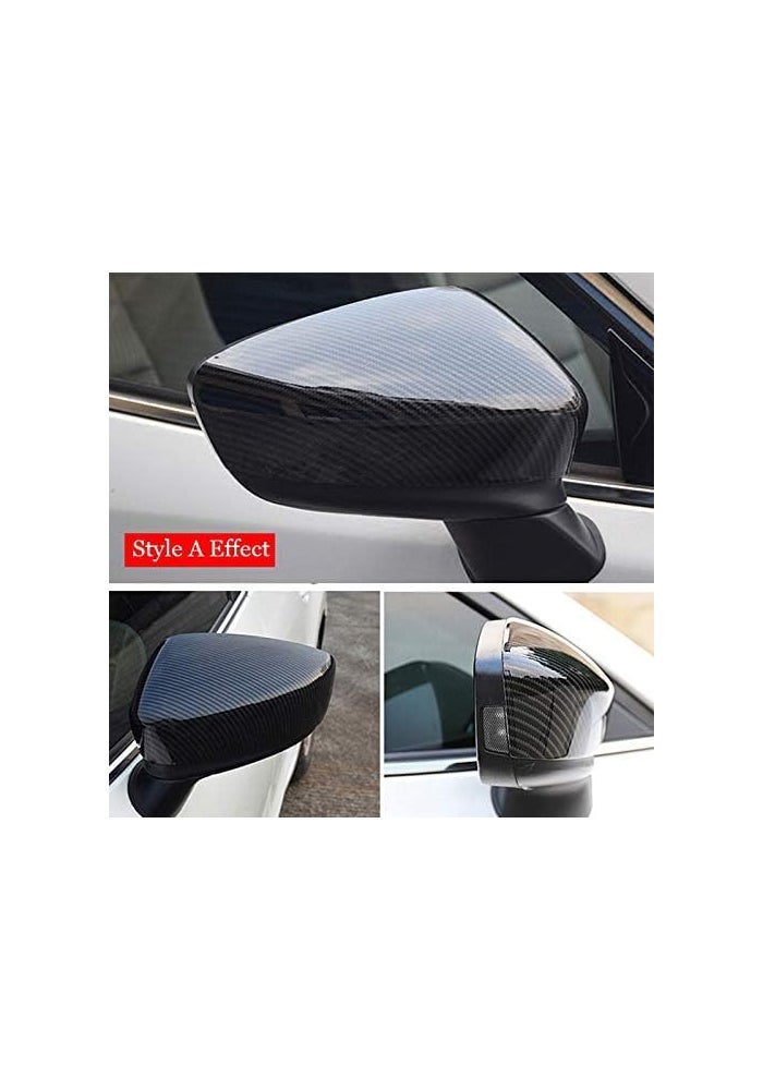 Fouedy Car Rearview Mirror Cover Trim Accessories for Mazda 3 Axela (2014-2018) - ABS Carbon Fiber - Image 4
