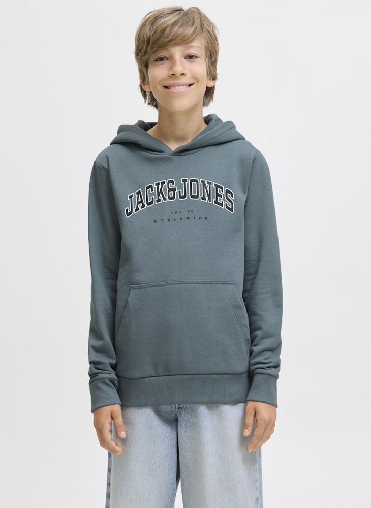 Jack & Jones Junior Kids Jjecaleb Varsity Hoodie - Image 1