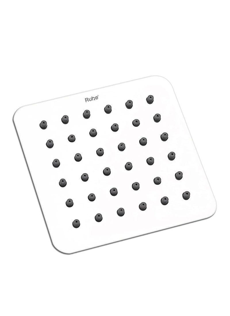 RUHE Ruhe Hexa 8x8 INCHES Square Overhead Shower for Bathroom 304Grade Stainless Steel AntiClog Silicon Nozzles Over Head Rain Shower WITHOUT ARM  - Image 2