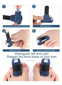 RATSAW 1 Pair Toe Splint Broken Toe Brace Toe Straightener for Hammer Toe Curled Toe Big Toe Women Men Broken Toe Support Toe Wraps  - Image 2