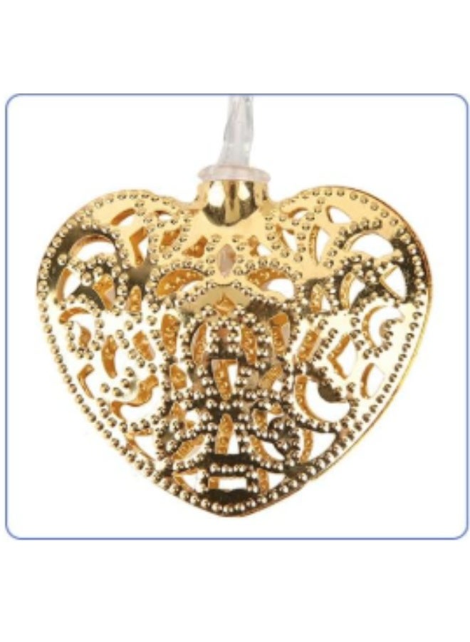 True light 20x Metal Warm White LED Heart Fairy String Lights , Indoor/Outdoor Bedroom Kitchen Hallway Garden Lighting (20 LED Gold) - Image 4