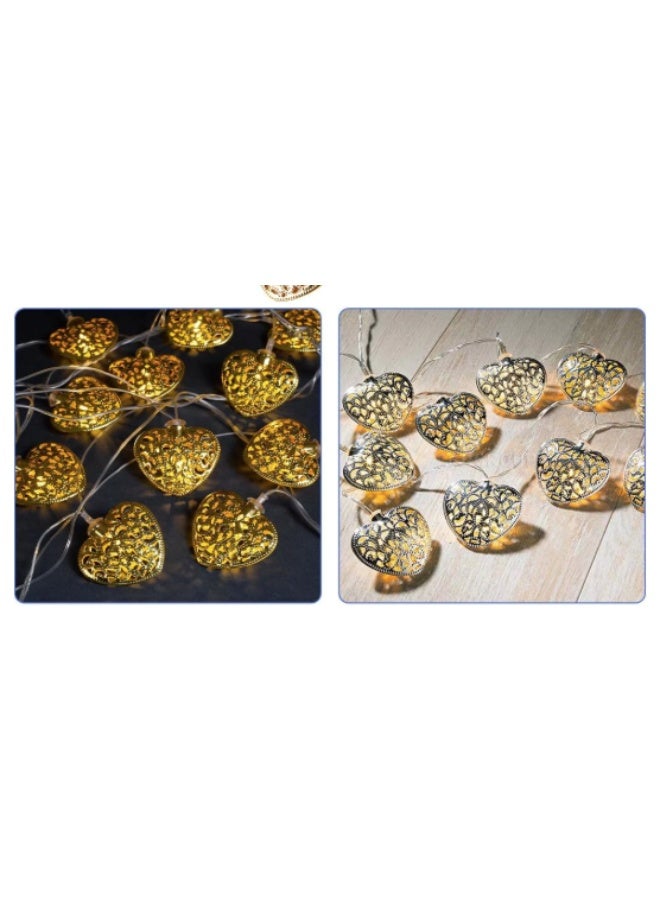 True light 20x Metal Warm White LED Heart Fairy String Lights , Indoor/Outdoor Bedroom Kitchen Hallway Garden Lighting (20 LED Gold) - Image 3