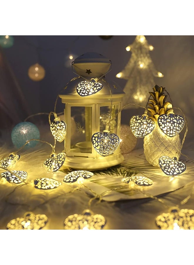 True light 20x Metal Warm White LED Heart Fairy String Lights , Indoor/Outdoor Bedroom Kitchen Hallway Garden Lighting (20 LED Gold) - Image 5