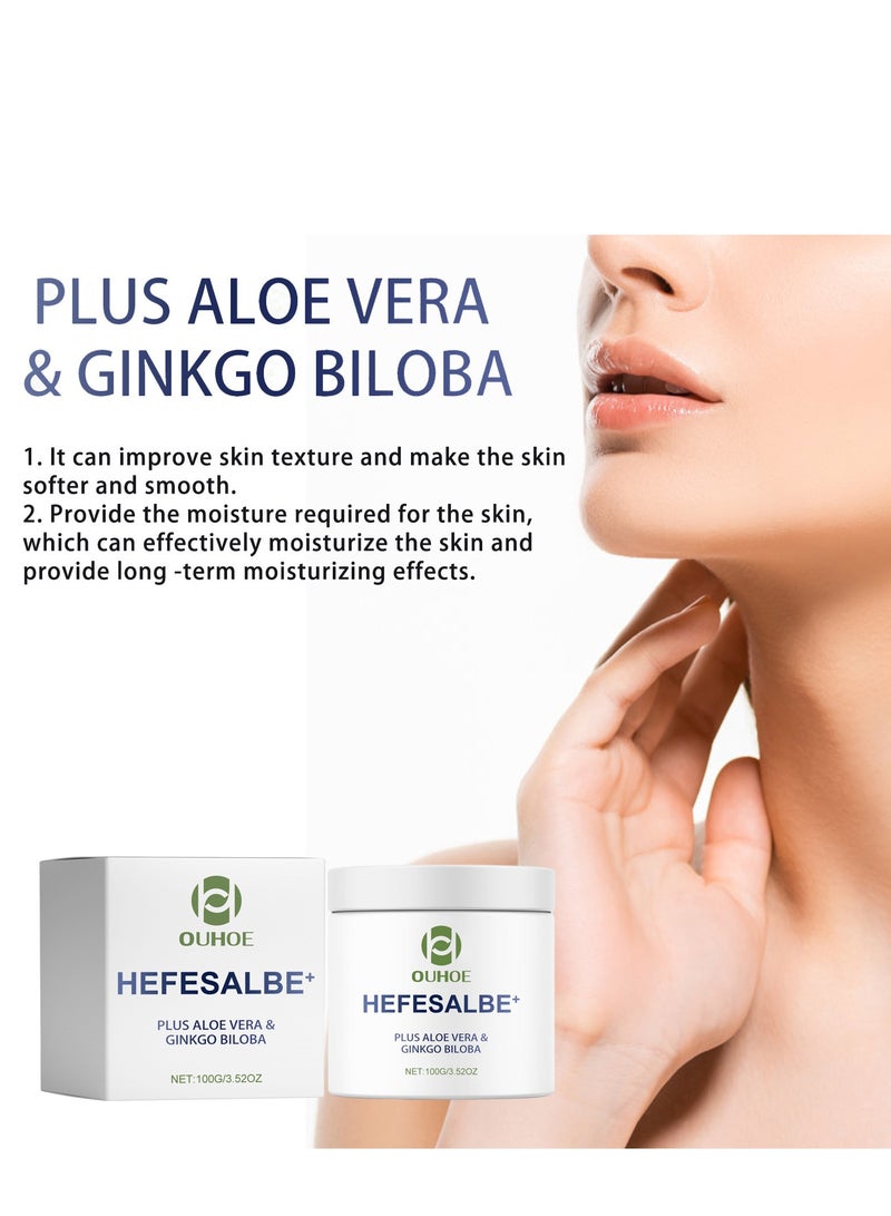 bio-yeast ointment with aloe vera & ginkgo biloba , repairs dullness, lightens fine lines, brightens skin, tightens and whitens skin, anti-wrinkle cream,Suitable For All Skin Types 100g
