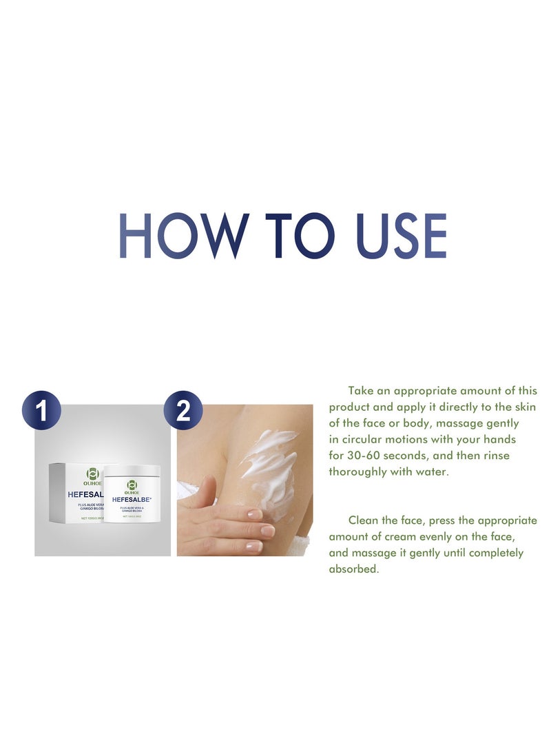 bio-yeast ointment with aloe vera & ginkgo biloba , repairs dullness, lightens fine lines, brightens skin, tightens and whitens skin, anti-wrinkle cream,Suitable For All Skin Types 100g