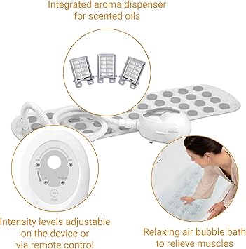 medisana MBH Bubble Bath Hot Tub Mat with Aroma Dispenser 3 Intensity Levels Suitable for Any Bath with Remote Control for Loosening Tight Muscles - Image 4