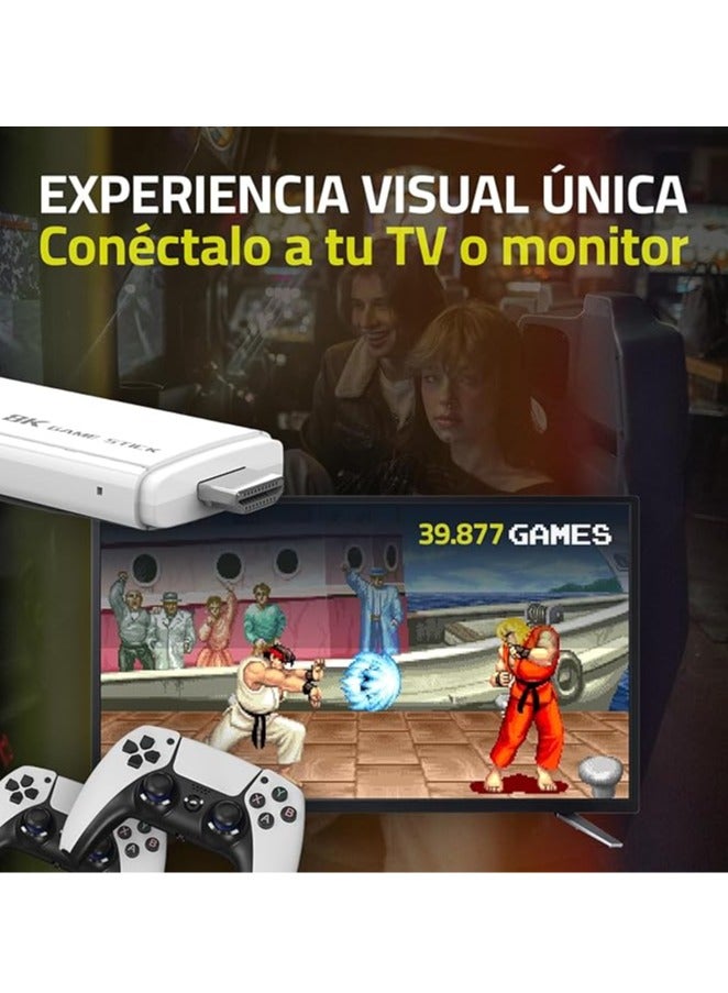 Retro console +39000 games, mini game stick arcade with 2 wireless remotes, HDMI 4K, 3D consoles, all kinds of classic games - Image 2