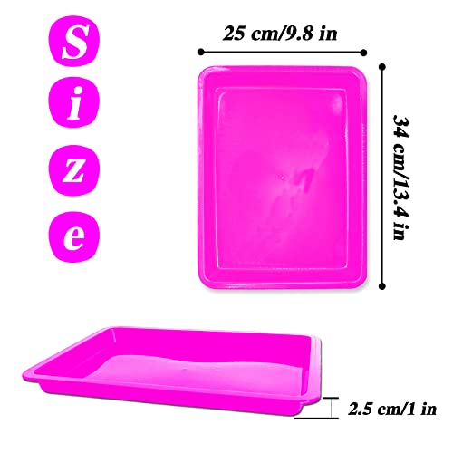 Anyumocz 10 Pack Large Size Plastic Art Trays,5 Colors Arts and Crafts Organizer Tray,Kids Serving Tray for DIY Projects,Painting,Beads - Image 2