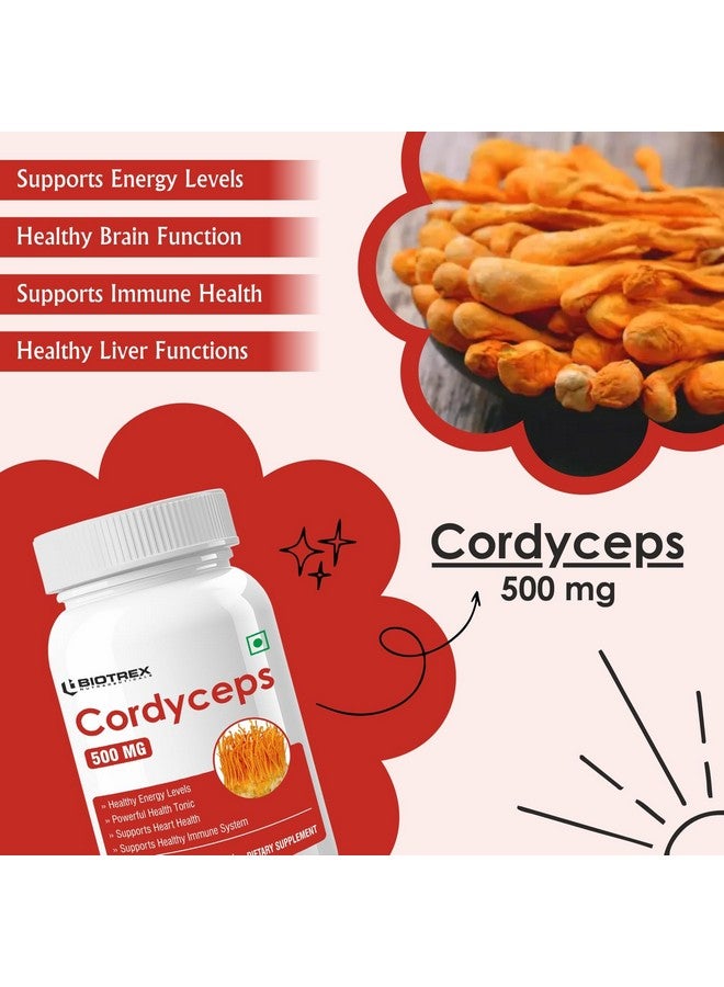 Biotrex Nutraceuticals Cordyceps 500mg - 60 Veg Capsule, Dietary supplement to strengthen Immune System, nutritional supplement, multivitamins, vitamin for men, women and adults, health supplements - Image 4