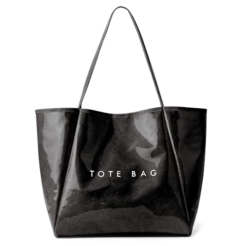 KALIDI FANCY FOREST KALIDI Large PVC Tote Bag Women Weekender Hobo Bag Travel Purse Trendy Kraft Paper Oversize Shoulder Handbag for Work College Beach - Image 1