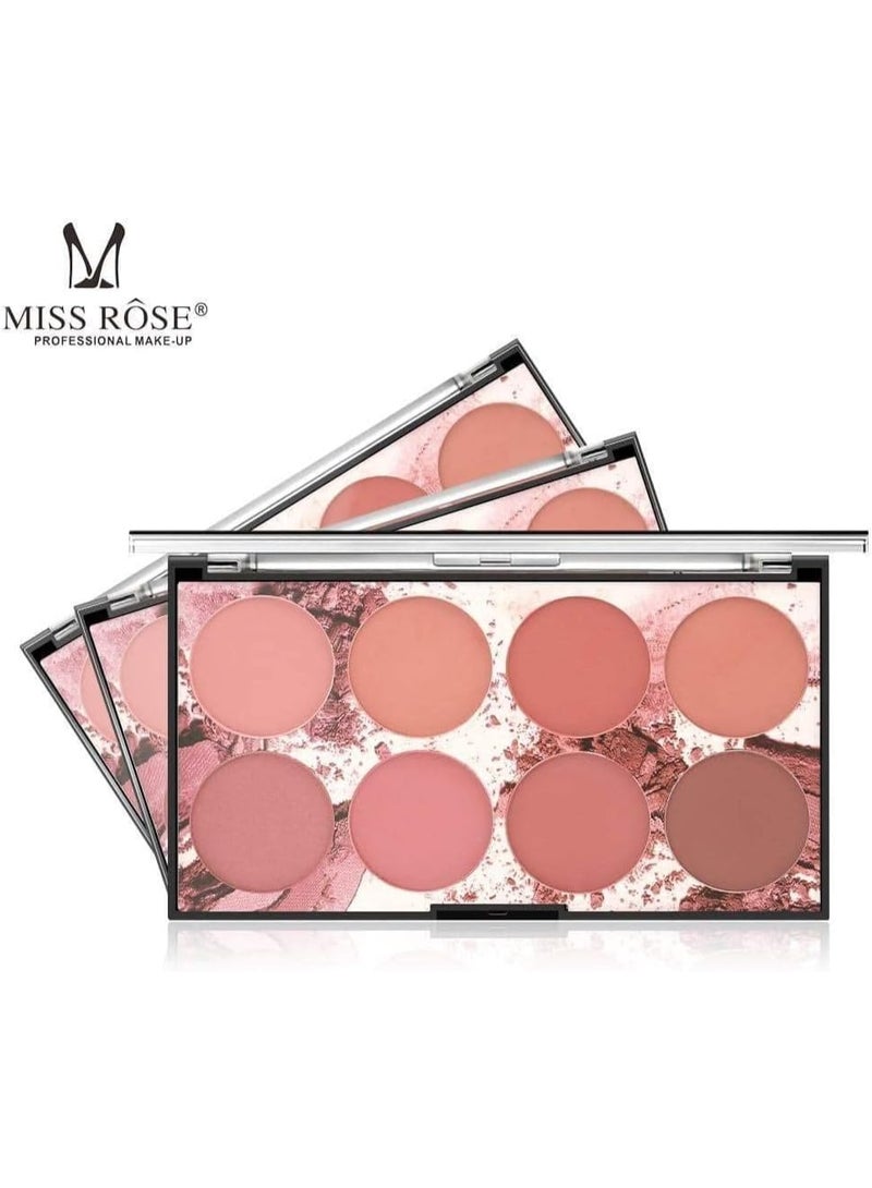Miss Rose 8 Colors Blush Blusher Powder Palette Face Cosmetic Makeup Contour Shadow - Image 1