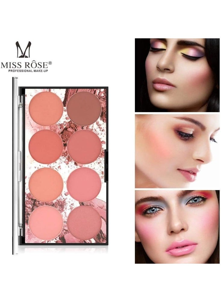 Miss Rose 8 Colors Blush Blusher Powder Palette Face Cosmetic Makeup Contour Shadow - Image 5