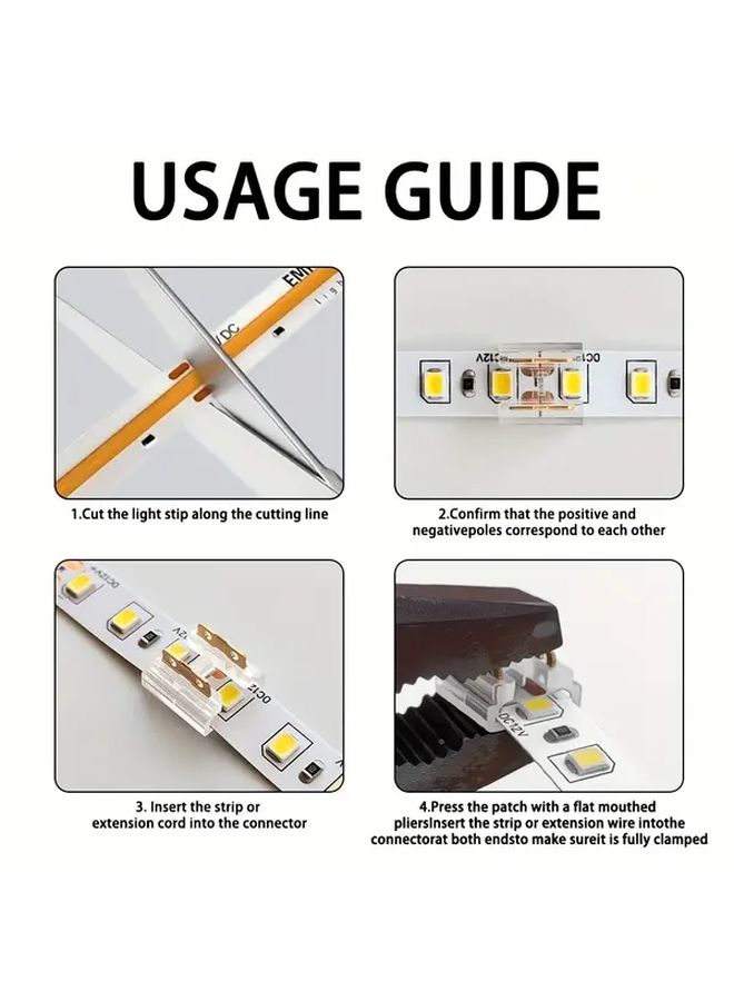 50pcs 2 Pin 8mm LED Strip Connectors Solderless Wire To Strip Connection - Image 5