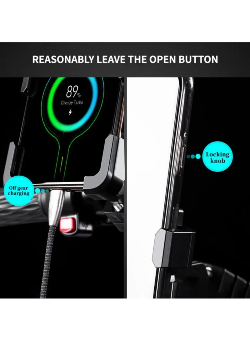 Adjustable Bicycle Mount Phone Holder Motorbike Mobile Bicycle Motorcycle Anti-slip Shock-proof Phone Mount Stand With Small Waterproof Umbrella For iPhone And Samsung