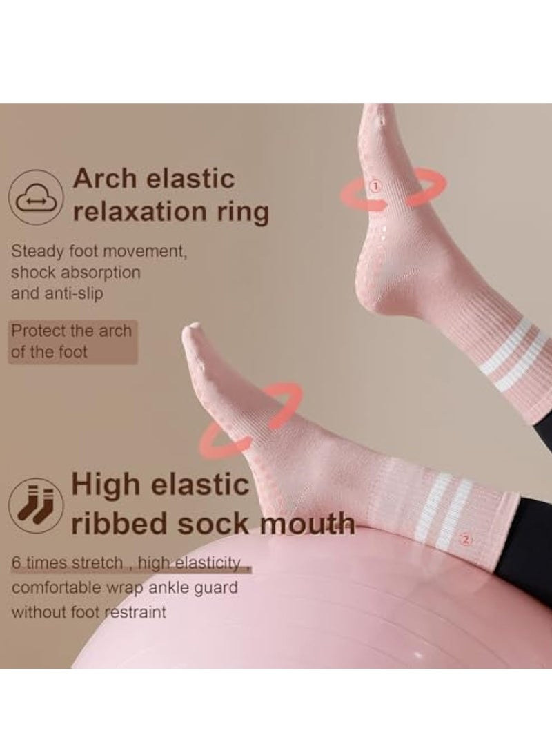 Arabest 3 Pairs Yoga Pilates Socks with Grips for Women, Non Slip Grips Cotton Socks for Barre, Ballet, Dance, Workouts - Image 4
