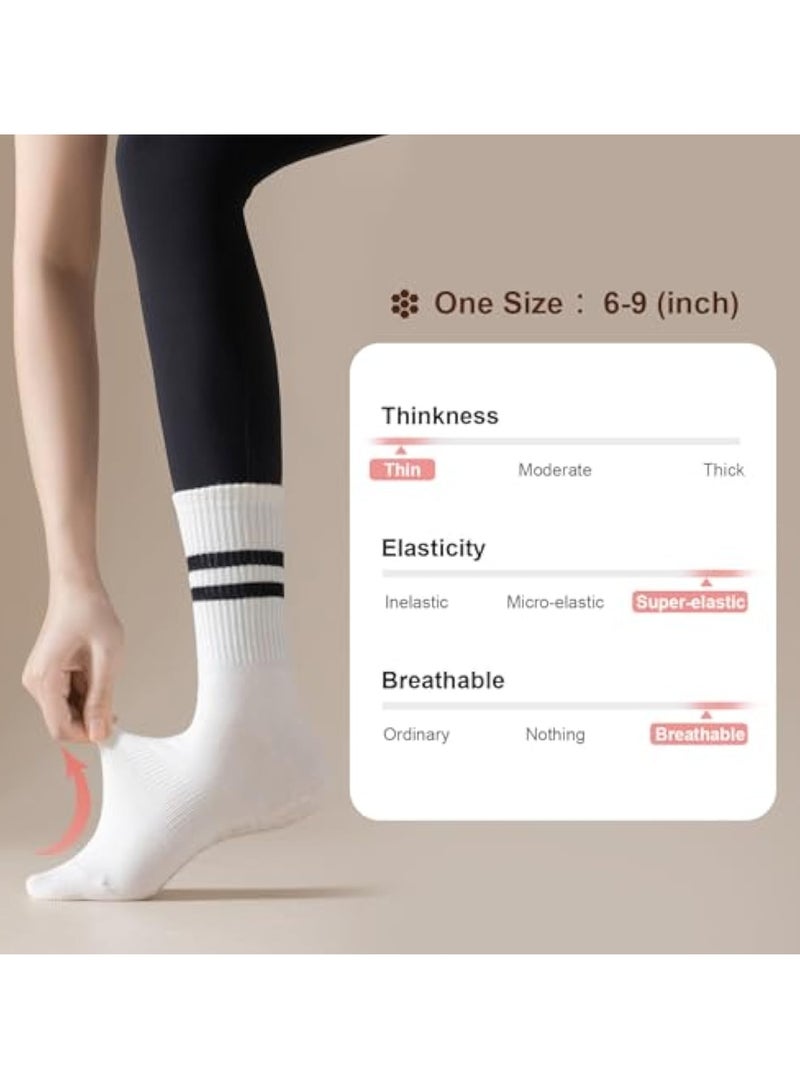 Arabest 3 Pairs Yoga Pilates Socks with Grips for Women, Non Slip Grips Cotton Socks for Barre, Ballet, Dance, Workouts - Image 5