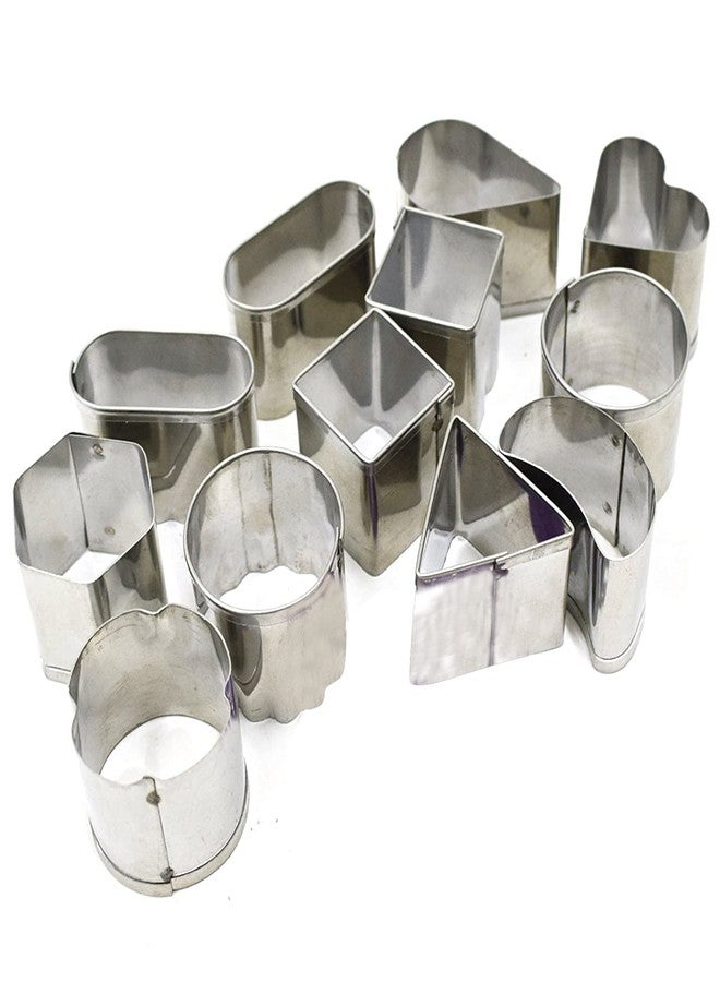 Asian Hobby Crafts Stainless Steel Mini Cookie & Vegetable Cutter Set, Embossing Molds for Baking, Food Decoration, Pastry Molds for Kitchen Use, Multiple Designs, Size - 3.5cm, Set of 12 Pcs - Image 4