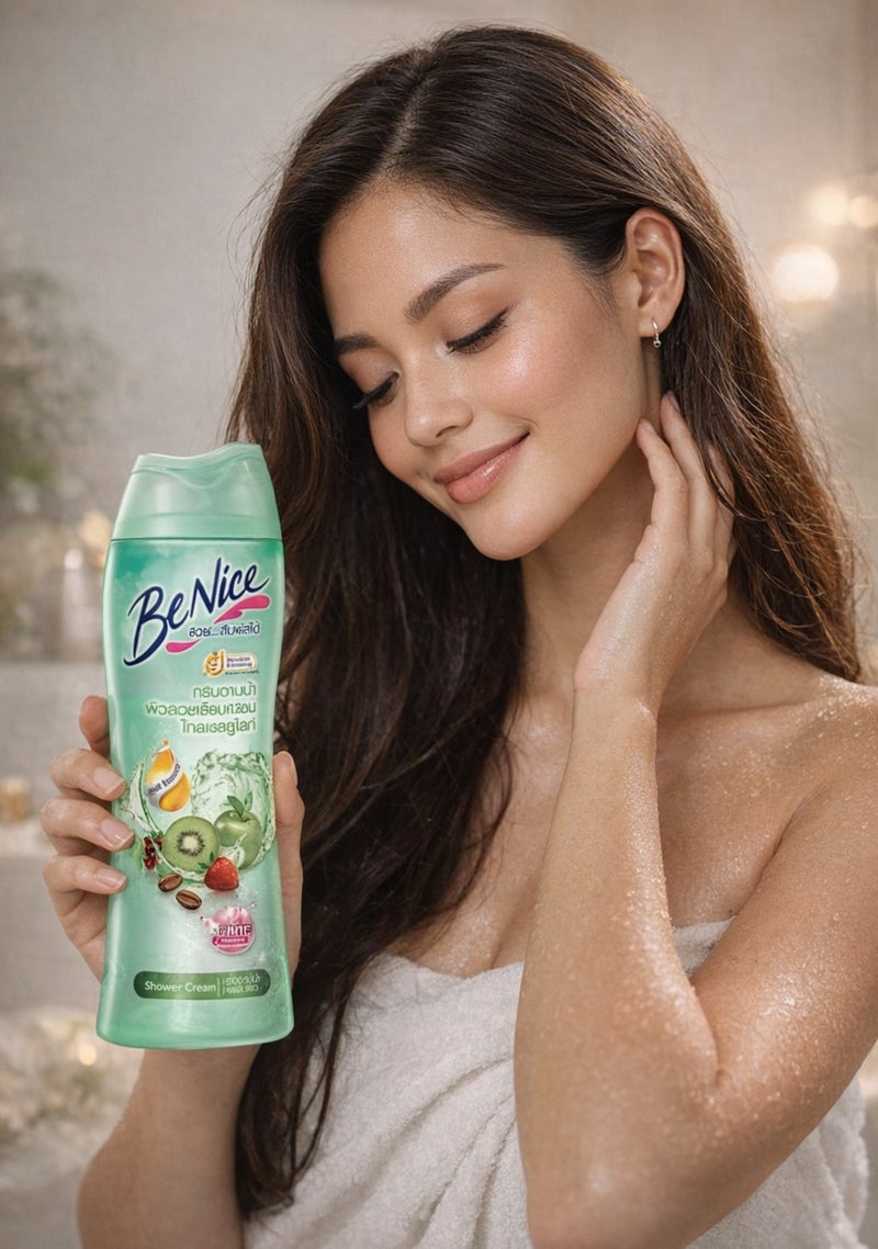 Be nice Thailand Moisturizing Shower Cream with Fruit Extract, Perfect Anti-Cellulite Flexible Formula for Beautiful, Smooth Skin 170ml - Image 1