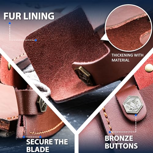 XYJ Leather Sheath For 6 Inch Chef Knife Edge Guards Blade Protector Cleaver Knives Cover With Loop Belt For Outdoor Camping - Image 4