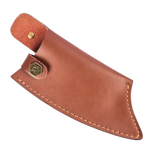 XYJ Leather Sheath For 6 Inch Chef Knife Edge Guards Blade Protector Cleaver Knives Cover With Loop Belt For Outdoor Camping - Image 1